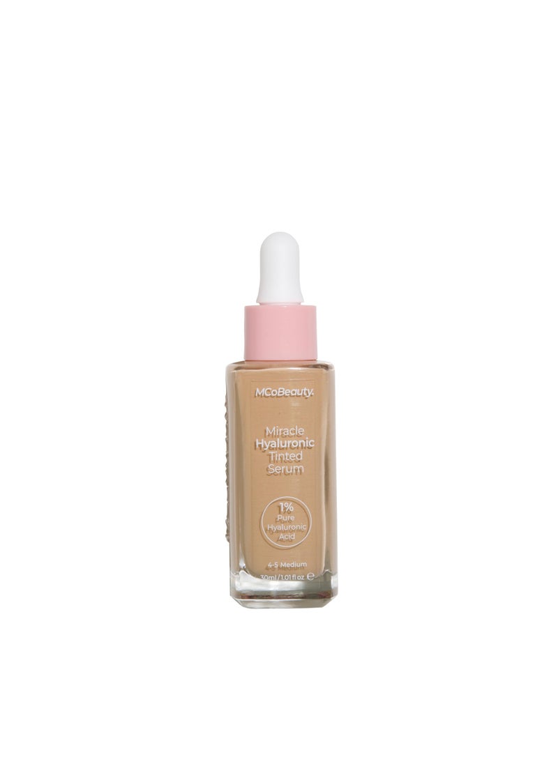 MCoBeauty Miracle Hyaluronic Tinted Serum, 4-5 Medium, Hydration & Glow for Radiant Skin, Vegan, Cruelty Free Cosmetics