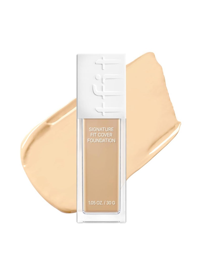 Signature Fit Cover Foundation - Blemish Cover, Full Coverage, Matte & Poreless Finish, Long-lasting & Lightweight, Korean Makeup, 1.02 Fl Oz (W01 Vanilla, 1.02 Fl Oz)