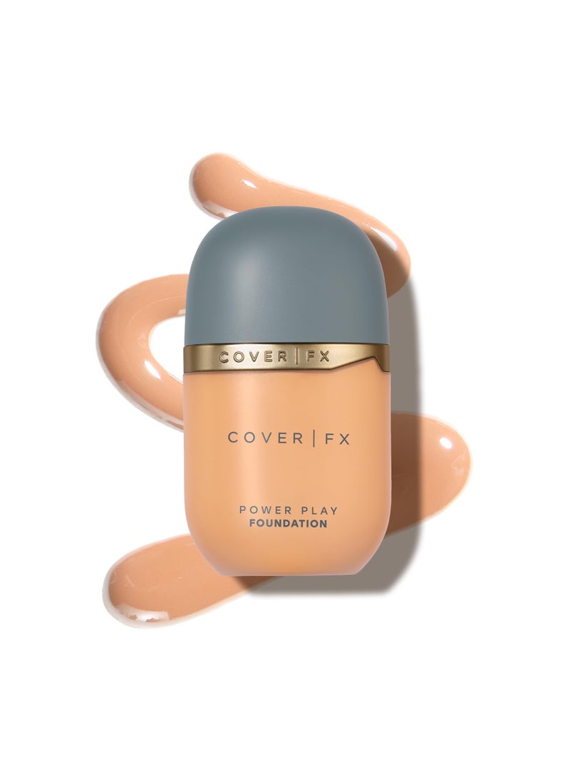 COVER FX Power Play Foundation - Shade L3 - Buildable Full Coverage - Waterproof Sweat-Proof Transfer-Proof - Natural Matte Finish - All Skin Types