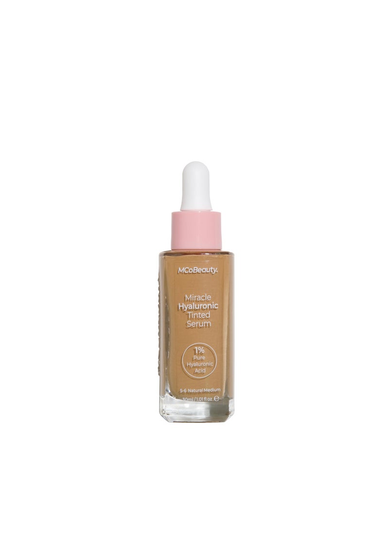 MCoBeauty Miracle Hyaluronic Tinted Serum, 5-6 Medium/Tan, Hydration & Glow for Radiant Skin, Vegan, Cruelty Free Cosmetics