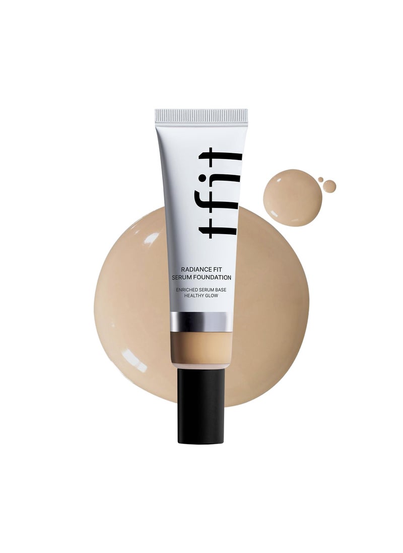 TFIT Radiance Fit Serum Foundation - Flawless Coverage, Dewy finish, Long-lasting, Lightweight, Korean Makeup,1.05 Oz. (N02 Nude, 1.05 Oz.)