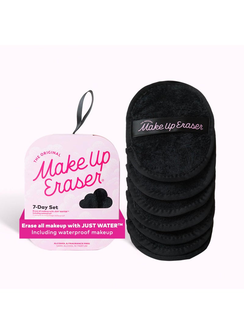 The Original MakeUp Eraser, 7-Day Set, Erase All Makeup With Just Water, Including Waterproof Mascara, Eyeliner, Foundation, Lipstick, Sunscreen, and More! Chic Black, 7ct.