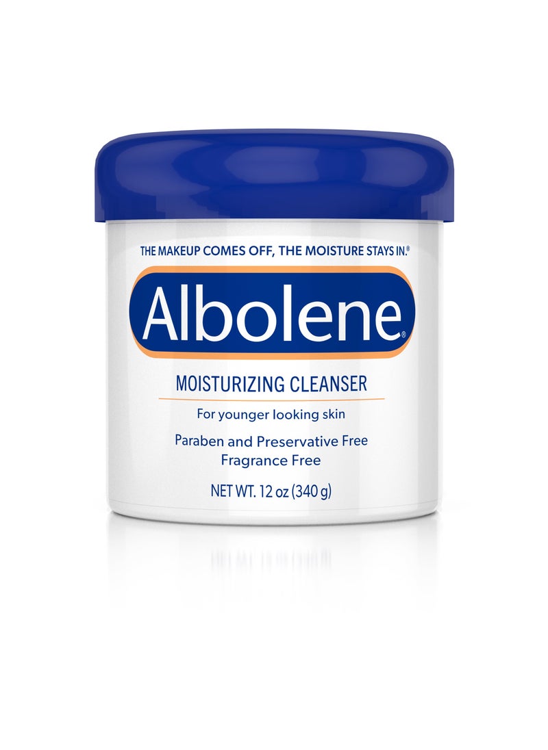 Albolene Face Moisturizer and Makeup Remover, Facial Cleanser and Cleansing Balm, Beta Carotene Fragrance Free Cream, 12 oz