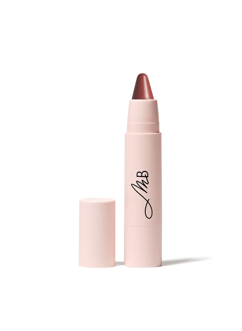 Monika Blunder Beauty Kissen Lush Lipstick Crayon - Valentina (Browny Muted Red) - Clean Beauty, Cruelty-Free, Vegan