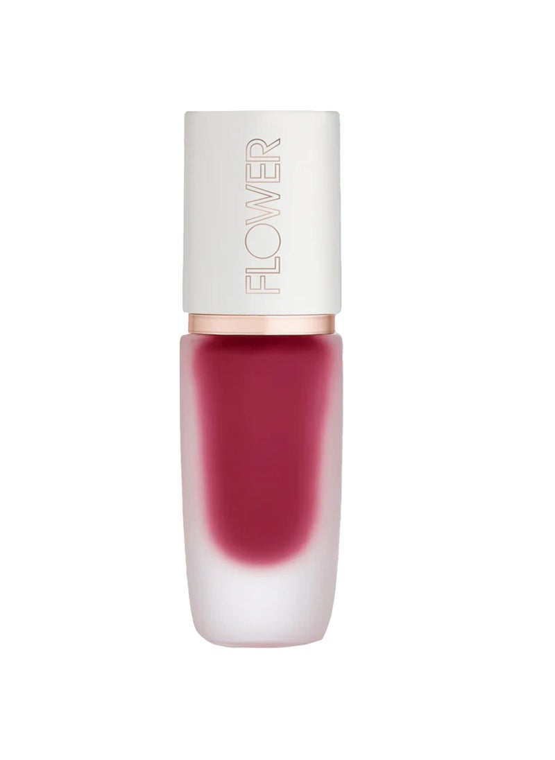FLOWER BEAUTY By Drew Barrymore Perfect Pout Lip Color - Soft Matte Finish - Liquid Lipstick - Comfortable + Lightweight Feel (Raspberry)