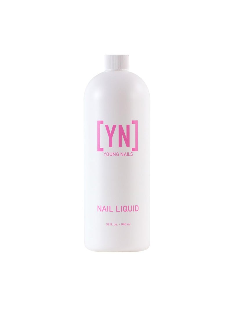 Young Nails Liquid Nail Monomer for Acrylic Nail Powder - Professional Liquid Monomer, Acrylic Nails At Home, Low Odor, MMA Free, Non-Yellowing, 32 oz