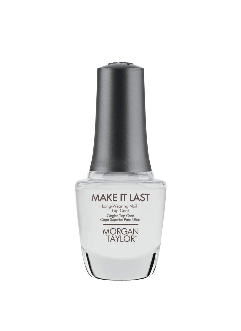 Morgan Taylor Make It Last Long Wear Top Coat - Ultra-Longwearing Nail Top Coat for Chip-Resistant, Mirror-Like Shine, Nail Protection, Professional-Quality Finish for All Nail Types, 0.5 oz