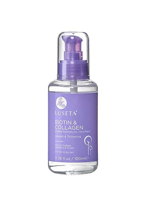 L LUSETA Biotin Hair Growth Serum with Collagen, Hair Oil for Thin and Damage Hair Growth Oil, Biotin growth serum for Frizzy & Damaged hair, Thickening and Healthier Scalp for Men & Women 3.38 Fl Oz