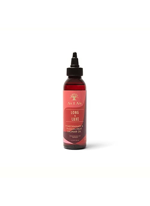 As I Am Long and Luxe GroHair Oil - 4 ounce - Rejuvenate the scalp - Promote hair retention - Enriched with Pomegranate and Passion Fruit, Beta-Sitosterol & JBCO