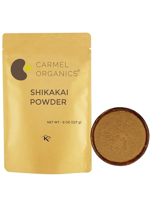 CARMEL ORGANICS Shikakai Powder 8 Ounce or 227 Grams | Natural Hair Care Cleansing & Conditioning | No Added Preservatives | Acacia concinna Powder