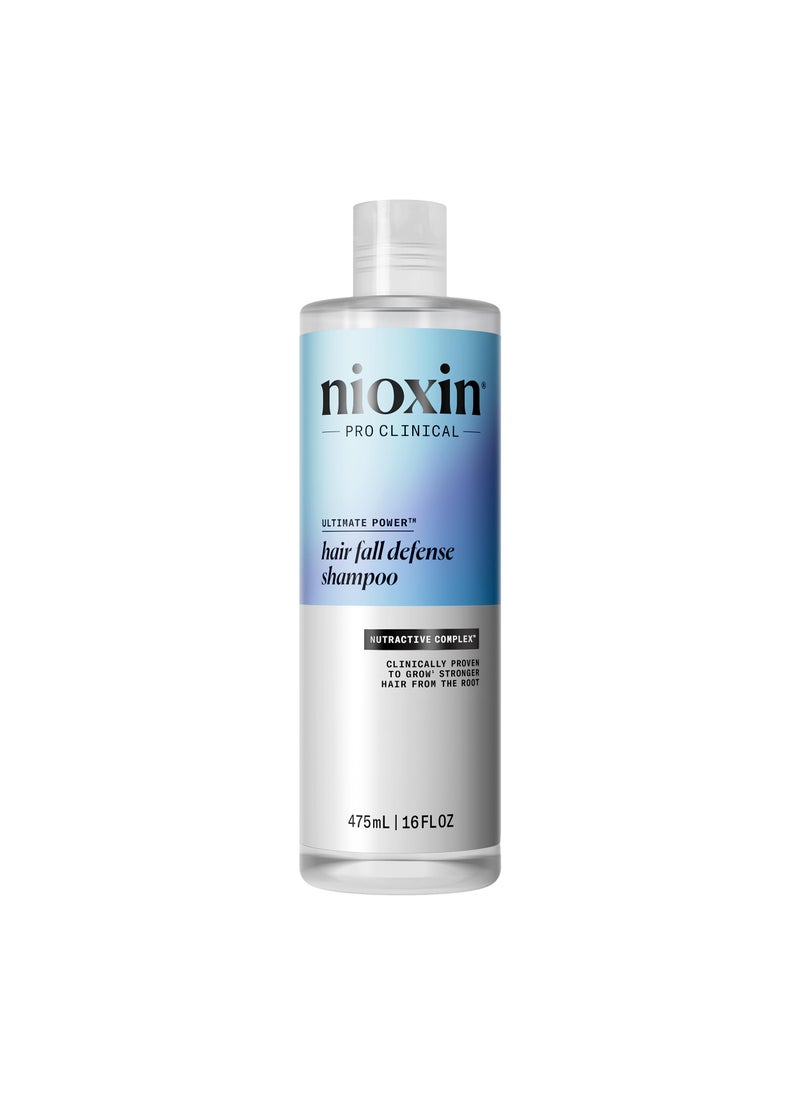 Nioxin Hair Fall Defense Shampoo | Activates Hair Follicles for Visibly Less Hair Loss| With Lauric Acid, Caffeine, Niacinamide and Sandalore| 16 Fl Oz