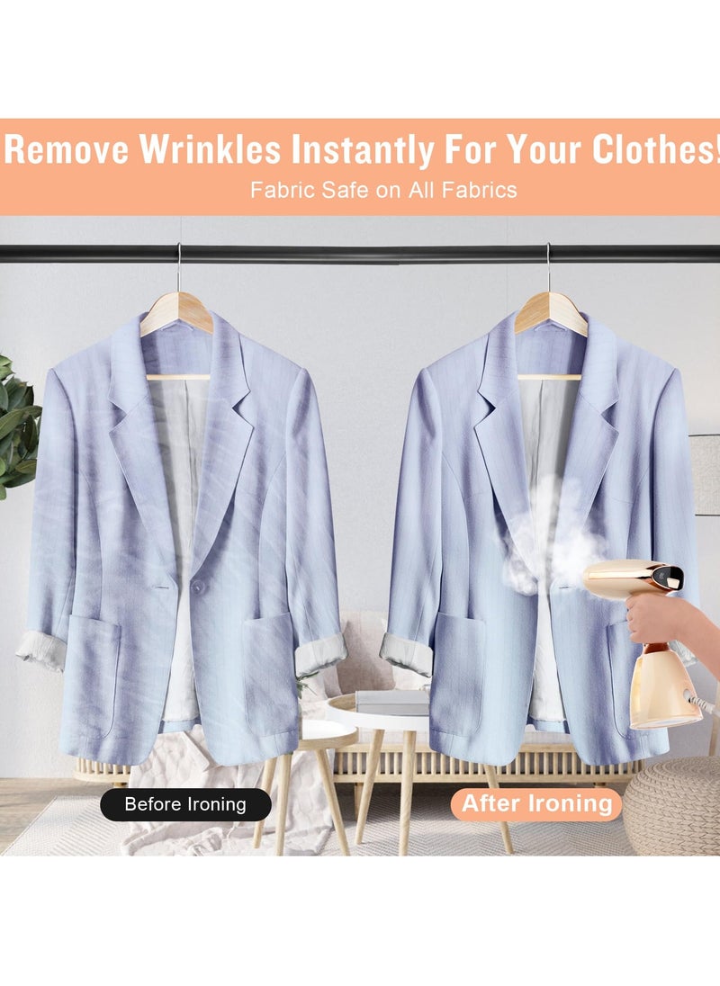 Steamer for Clothes, Handheld Clothing Wrinkles Remover for Garments, 30 Second Fast Heat-up, Portable 1500W, 280ml Fabric Wrinkle Remover with Brush and Measure Cup for Home Office Travel