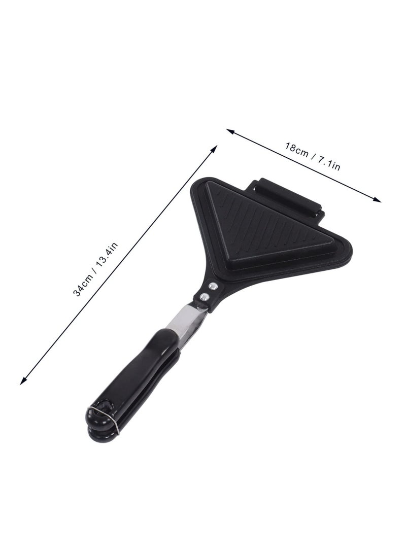 Double Sided Frying Pan, Triangle Shape Sandwich Pan,Grilled Cheese Maker Nonstick Sandwich Maker Flip Grill Pan For Breakfast Toast Panini Waffle, Aluminum Alloy Cookware