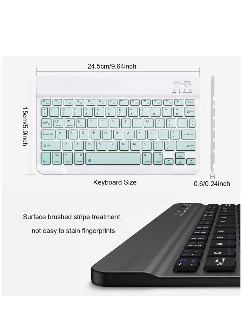 Rechargeable Bluetooth Keyboard and Mouse Combo Ultra-Slim Portable Compact Wireless Mouse Keyboard Set for Android Windows Tablet Cell Phone iPhone iPad Pro Air Mini, iPad OS/iOS