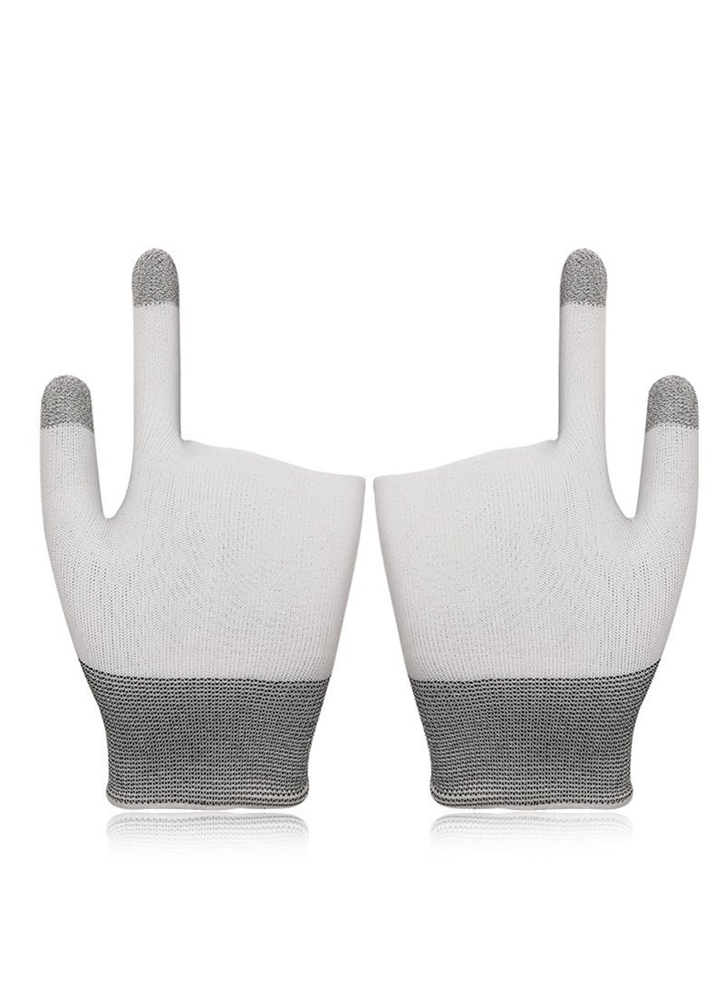 E Sports Gaming Gloves, Gaming Finger Sleeves, Anti Sweat Breathable, Thumb Sleeves for Highly Sensitive Nano Silver Fiber Material + Nylon, for Touch Screen for PUBG Mobile Phone Games Accessories