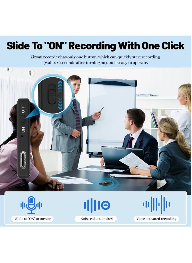128GB(9000 Hour) 2-Sides Magnetic Voice Recorder, Recording Device with Al-Triple Noise, Voice Activated Recorder, MP3 Player and USB Flash Drives, Portable Tape Audio Recorder for Lectures Meetings Interviews
