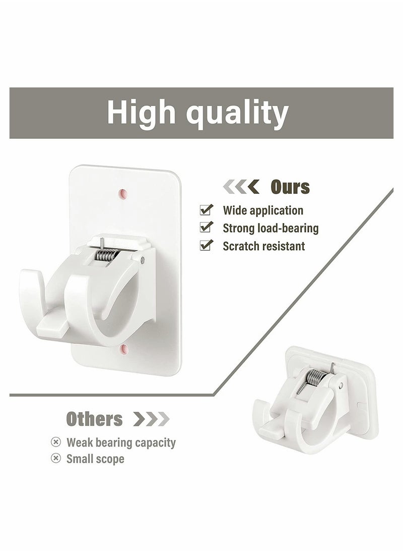 Curtain Rod Bracket Holder, Curtain Rods No Drilling Adhesive Curtain Rod Holder Curtain Rod Bracket Curtain Hangers No Drilling Hooks Mounting Screws, Anchors and Sticky Strips