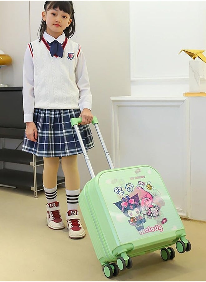 20 Inch Kids Luggage Gradation 3D Cartoon Patterns Children Trolley Suitcase Travel Boys Girls Rolling Luggage Case with Lock Students Teens Wheeled Small Suitcase Carry On Bag for Boarding School