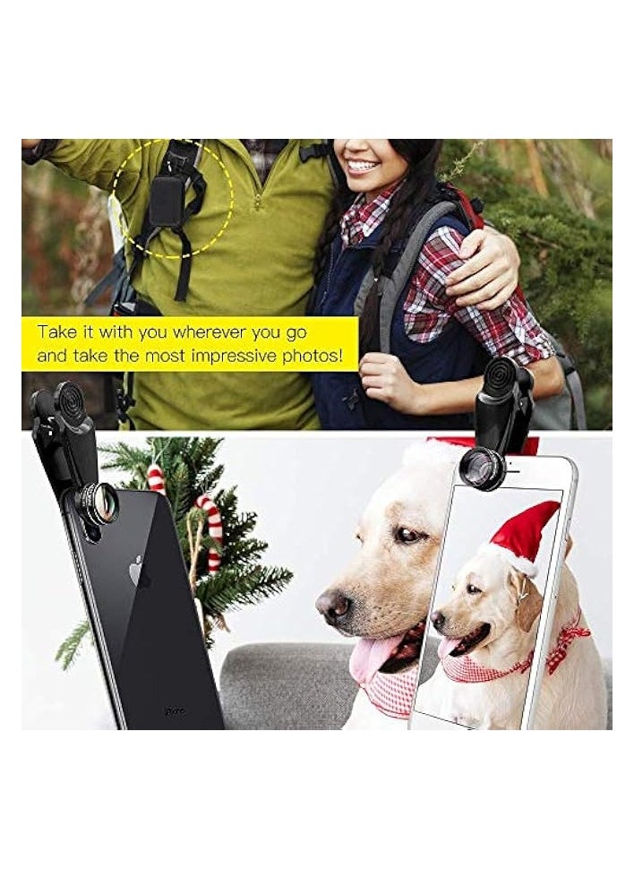 [Upgrade]Phone Lens Kit 10 in 1 Phone Camera Lens,Zoom Lens+198° Fisheye +0.63X Super Wide-Angle + 15X Macro Lens + CPL +Kaleidoscope Lens +Starburst+Flowing water for iPhone Samsung Android (10 in 1)