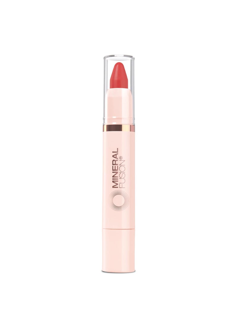 Mineral Fusion NEW Sheer Moisture Lip Tint, Buildable Lip Color, Hydrating Lip Balm with Jojoba Oil, Shea Butter & More, Hydrates & Nourishes, FD&C Dye-Free & Hypoallergenic, Courageous, Cherry-Red