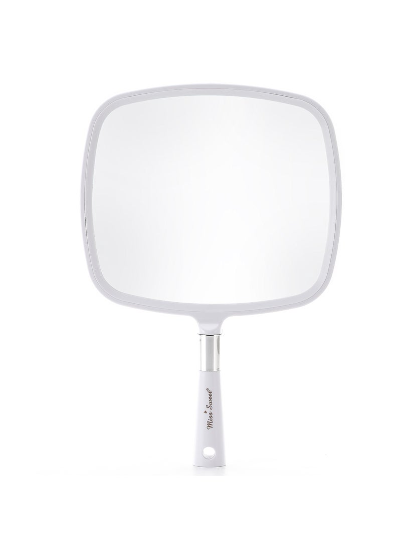Miss Sweet Handheld Mirror Makeup Mirror 9inch*8inch (White)