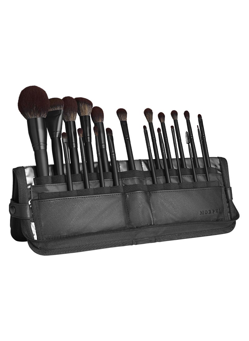 Morphe MUA Life Makeup Brushes - 20 Piece Makeup Brush Set of Eye and Face Brushes - Made with Synthetic Bristles and Includes Carrying Case (20 Count)