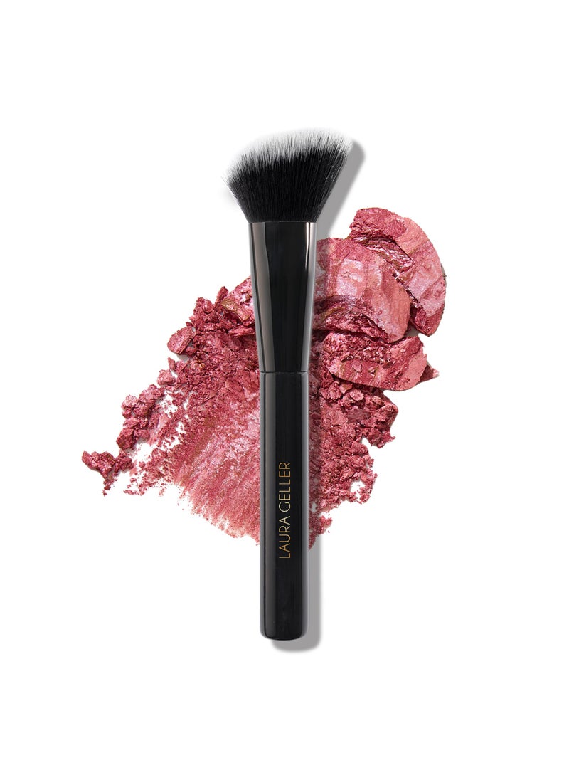 LAURA GELLER NEW YORK Angled Blush Brush with Black Wooden Handle & Dense Bristles for Makeup Application