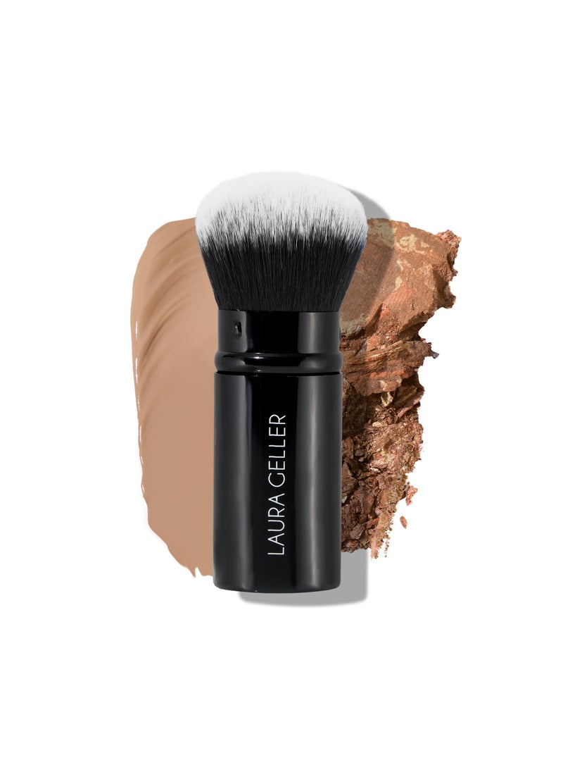 LAURA GELLER NEW YORK Retractable Airbrush Kabuki Brush for All Face Makeup & Foundation for Liquid, Cream and Powder Face Makeup With Aluminum Handle