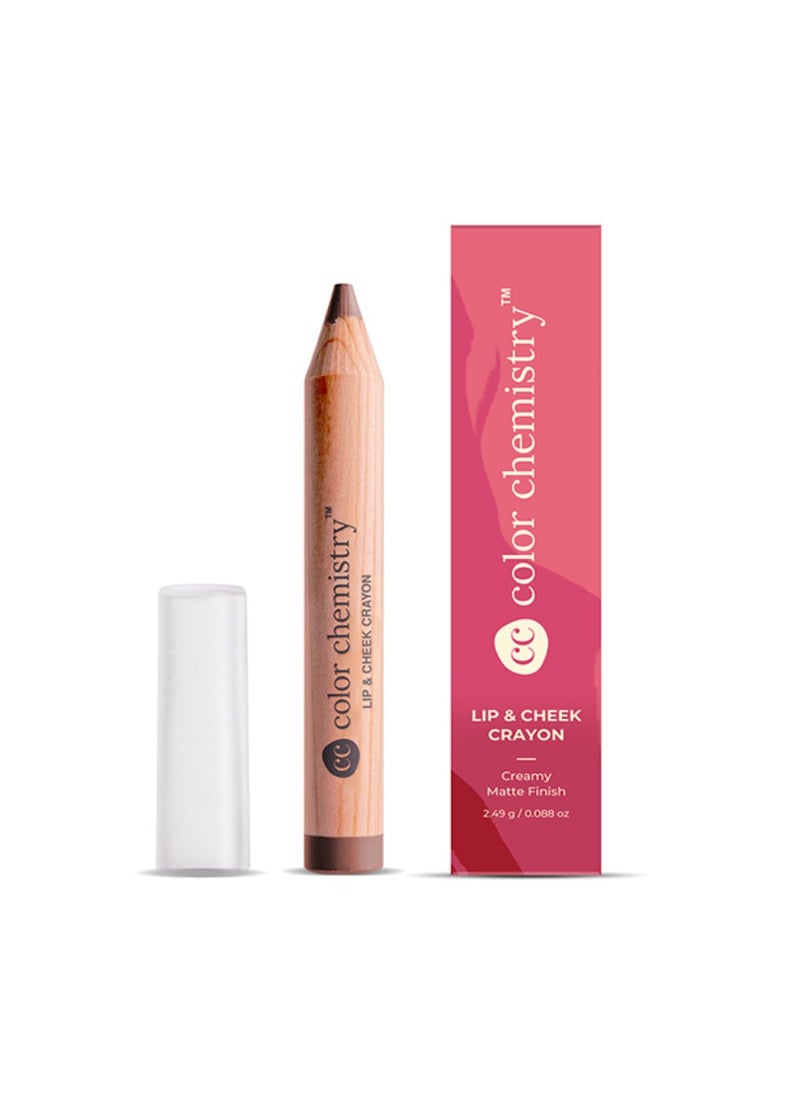 COLOR CHEMISTRY Lip And Cheek Crayon| Vegan, Ultra-Matte, Non-Drying, Pigmented & Long-Stay | Mulit-Use Lip Crayon 2.49 G (Pack Of 1) Terracotta LC10