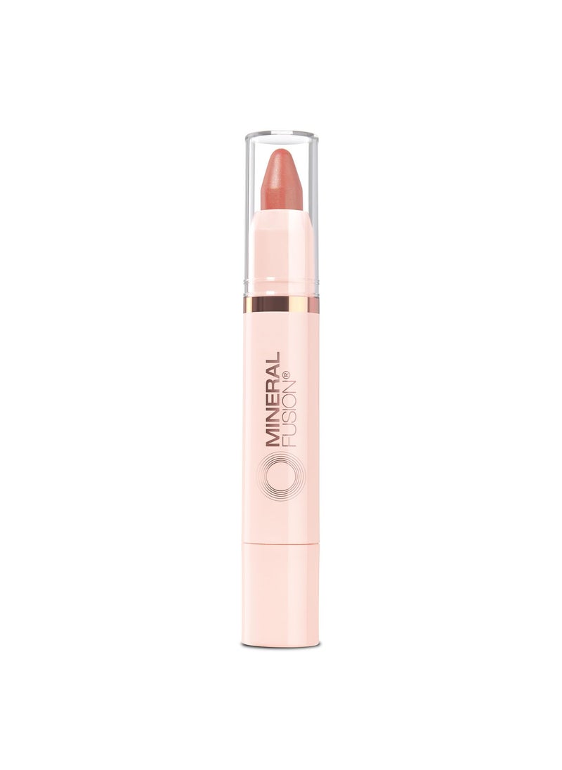 Mineral Fusion NEW Sheer Moisture Lip Tint, Buildable Lip Color, Hydrating Lip Balm with Jojoba Oil, Shea Butter & More, Hydrates & Nourishes, FD&C Dye-Free & Hypoallergenic, Empowered, Peach Nude