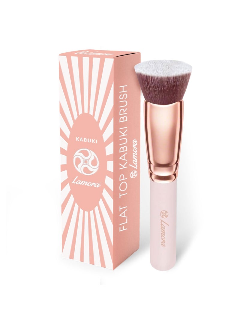 LAMORA Flat Top Versatile Multi-Purpose Foundation Brush - Soft, Cruelty-Free, Perfect for Sensitive Skin, Coverage Control & Layering, Use for Any Events or Daily Looks, For Makeup Pros & Beginners