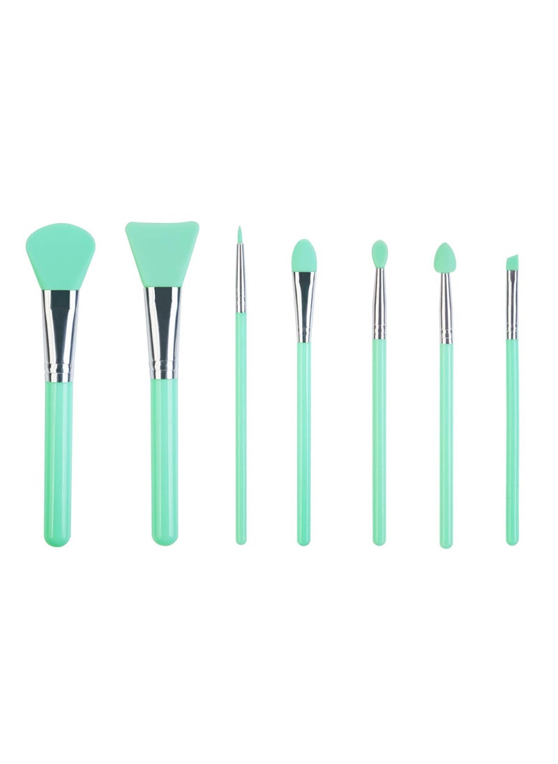LORMAY 7 Pcs Silicone Brush applicator kit for UV Resin Epoxy Art Crafting and Cream Makeup Products (Mint Green)
