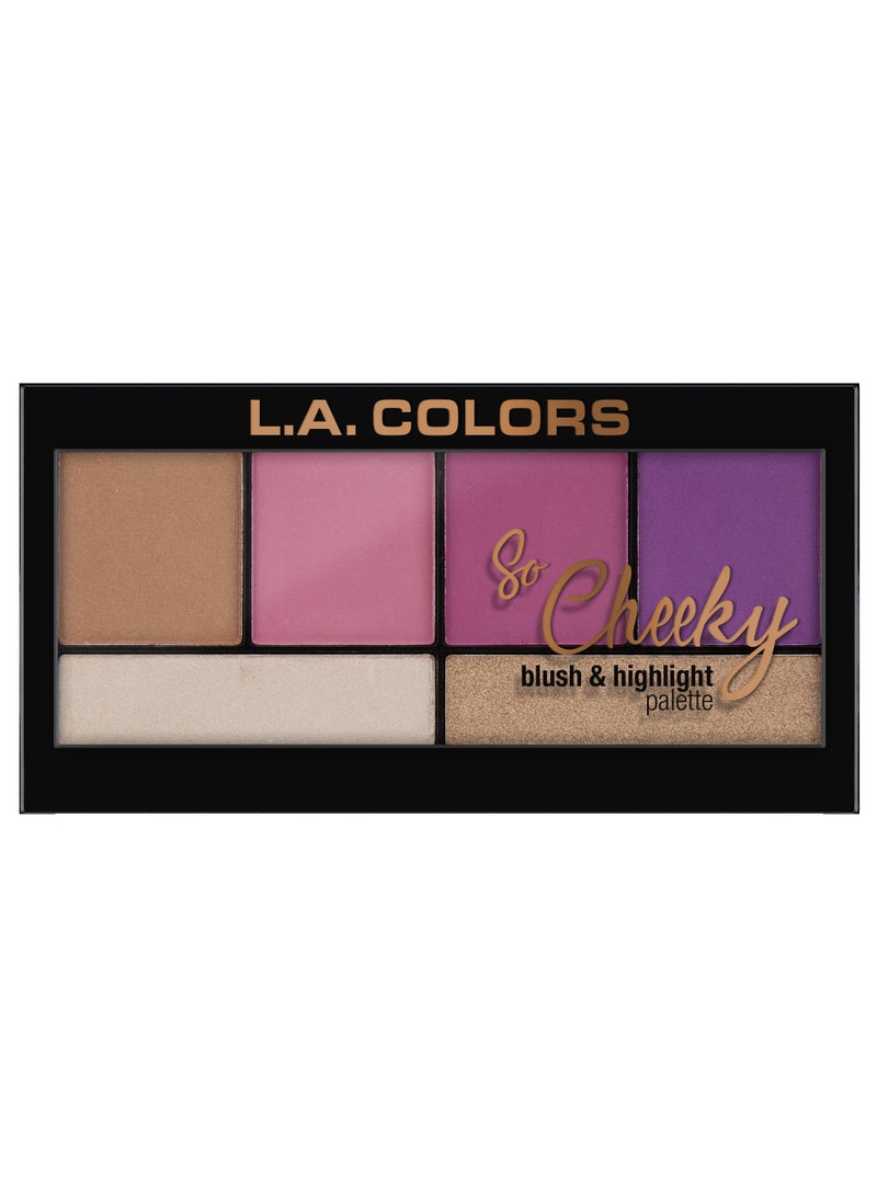 L.A. COLORS So Cheeky Blush and Highlight Palette, Sweet and Sassy C30463
