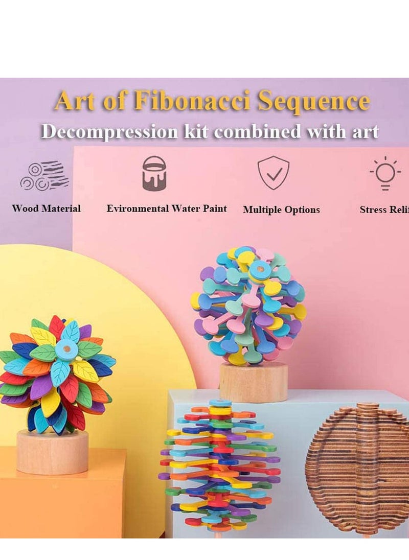 Wooden Spiral Sensory Fidget Toys Multi-Color Wood Spiral Lollipop Adult and Children's Sensory Toys New Magic Rotary Lollipop Baseball Decompression Toys