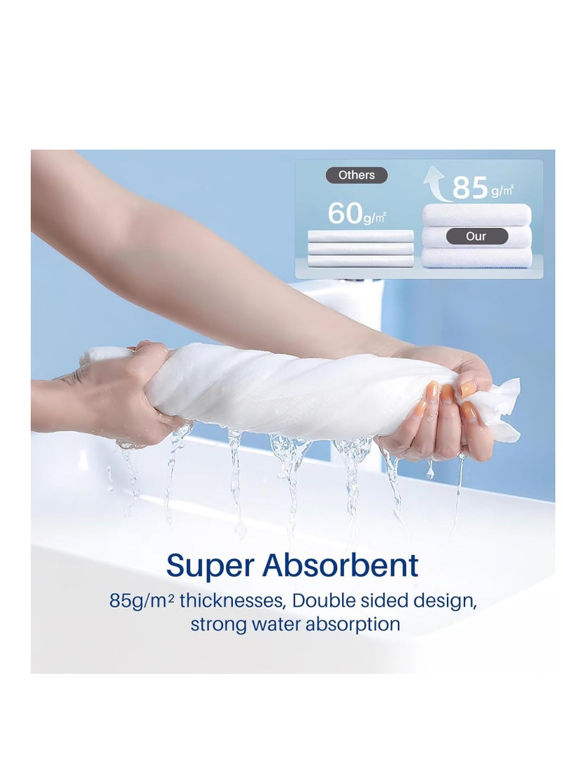 Premium Disposable Bath Towels, Disposable Bath Towels Portable Soft Towel Set for Hotel, Bathroom, Spa, Trip, Camping Highly Absorbent 55x27.5 Inch 4 Individually Packaged