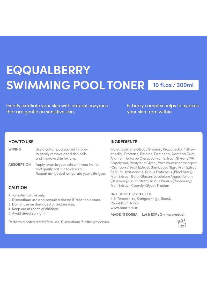 Swimming Pool Toner - Gentle Exfoliating Toner with Natural Enzyme | Boosted Hydration with Hyaluronic Acid | Daily Toner for Sensitive Skin | Korean Skincare, 10.14 Fl. Oz / 300ml