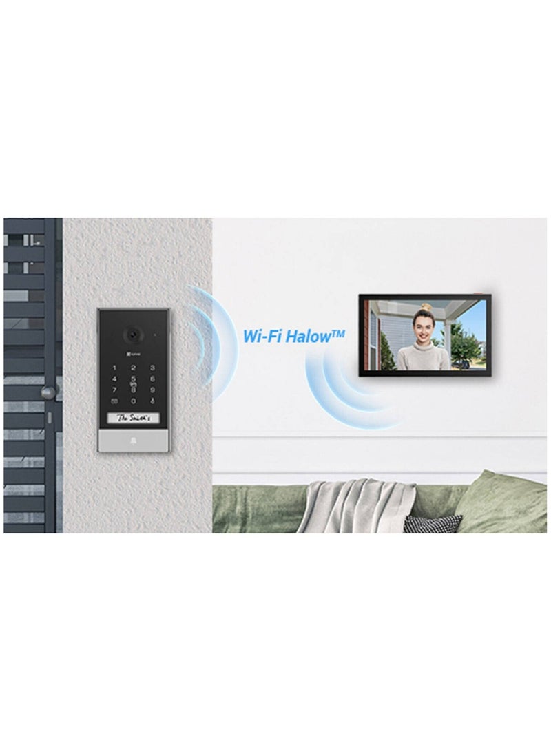 EP7 2K Smart Home Video Doorphone – 7-Inch Touch Screen, Solar-Powered with Removable Lithium Battery, Wi-Fi HaLow™ Technology, Remote Door/Gate Unlock, Two-Way Audio, Passcode & RFID Unlock, Built-In Keypad, Weatherproof IP65 Design, Supports MicroSD (Up to 512GB) & EZVIZ Cloud Storage, Remote Control via EZVIZ App, IR Night Vision, Multiple Ringtones, Long-Range Wi-Fi (Up to 350m), Ideal for Large Homes & Villas
