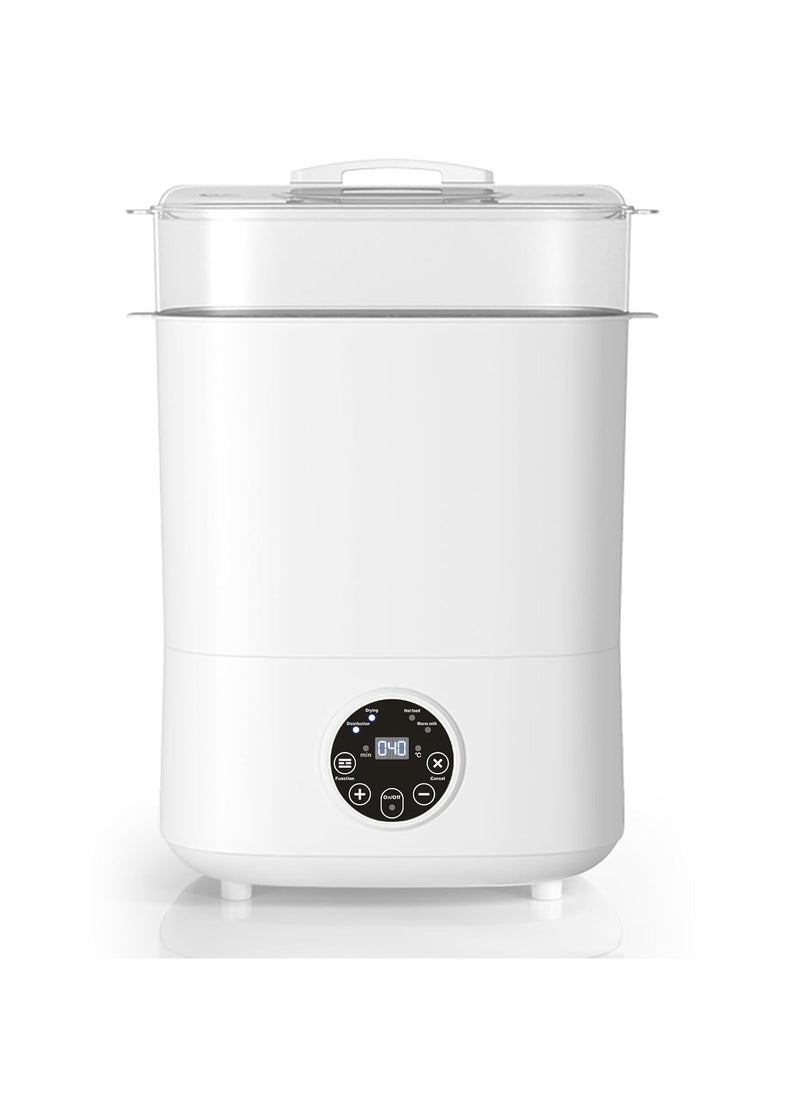 Baby Bottle Sterilizer and Dryer 5-in-1 Large Capacity Bottle Sanitizer and Dryer 2 Layers Compact Baby Bottle Electric Steam Sterilizer and Dryer for Baby Bottles Pacifiers Pump Parts