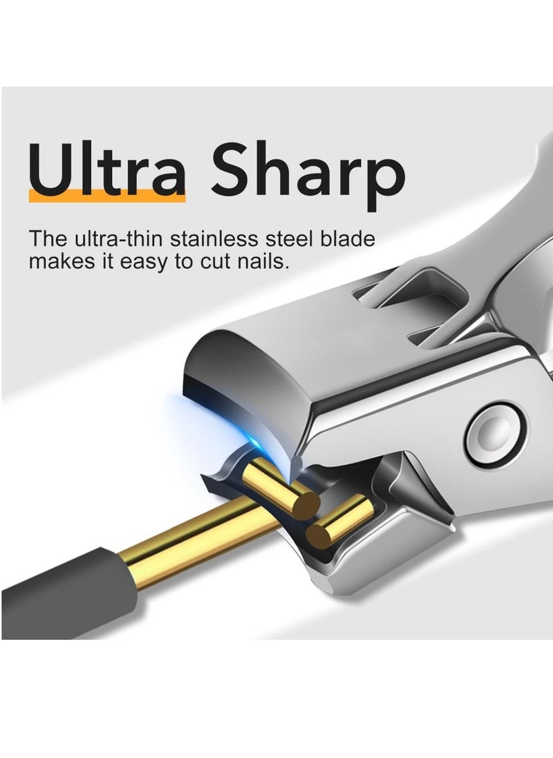 Nail Clippers,Mess Free Nail Clippers for Men u0026 Women, Ultra Sharp Finger Nail and Toe Nail Clipper Set for Thick Toenails with File