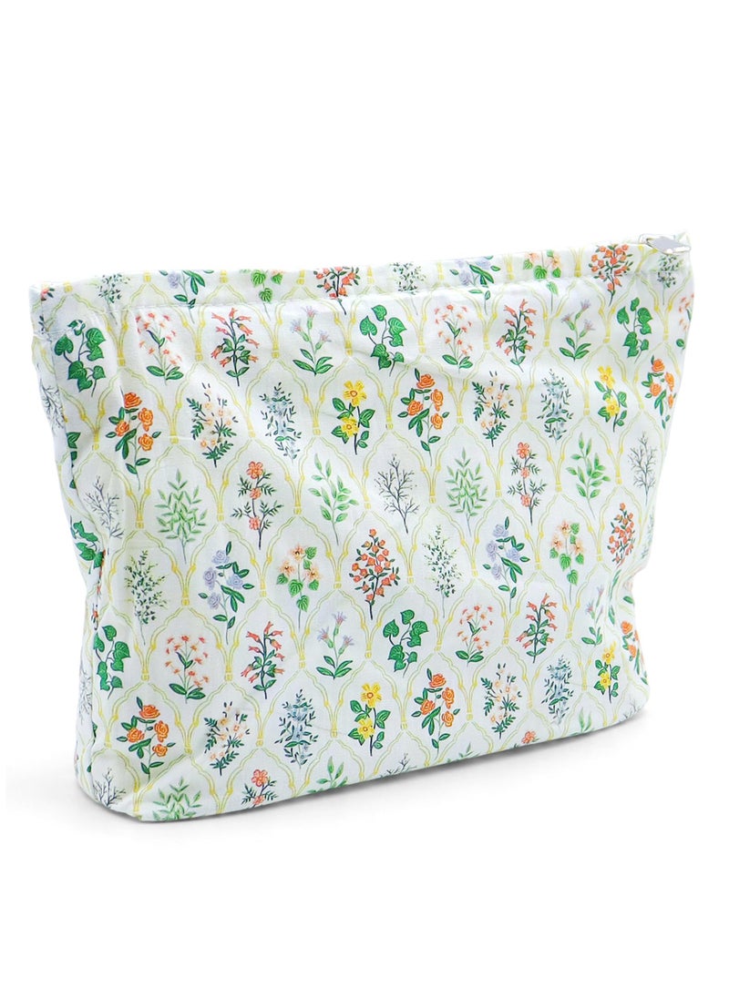 Makeup Bag for Women, Flower Cosmetic Bag, Large Capacity Canvas Makeup Pouch with Zipper, Personalized Small Makeup Bag for Women Zipper Pouch Organizer Bags Gift Idea
