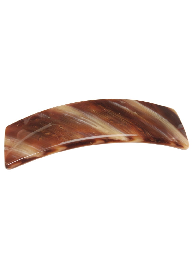 France Luxe Large Rectangle Barrette - Caramel Horn