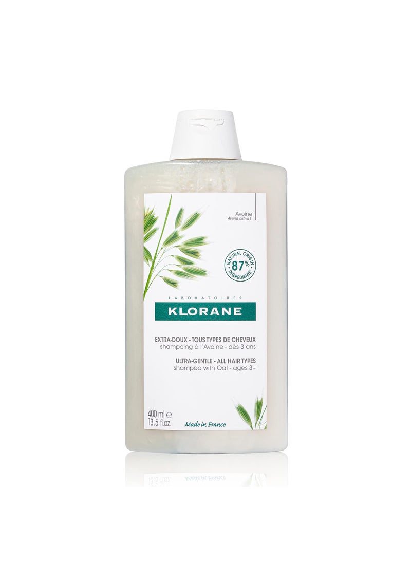 Klorane Ultra-Gentle Shampoo with Oat Milk, Sulfate-Free, Dermatologist and Pediatric Tested, Hypoallergenic, Vegan, Plant-based, Biodegradable