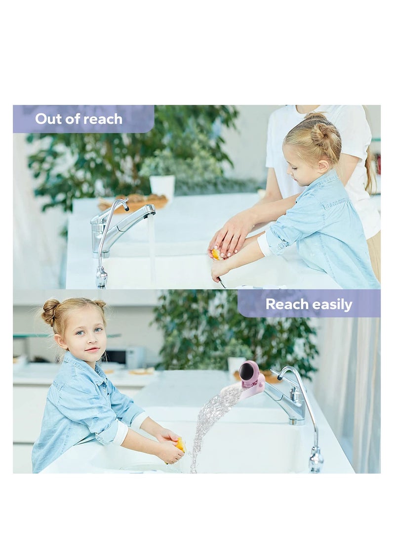 Toddlers Faucet Extender, for Toddlers Sink Extender, for Kids Universal Sink Spout Extender, for Kids Detachable Sink Handle Extender for Bathroom, Kitchen, Bathtub Sink 2Pcs (Pink u0026 White)