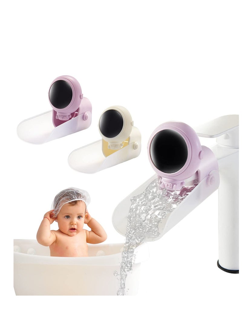 Toddlers Faucet Extender, for Toddlers Sink Extender, for Kids Universal Sink Spout Extender, for Kids Detachable Sink Handle Extender for Bathroom, Kitchen, Bathtub Sink 2Pcs (Pink u0026 White)