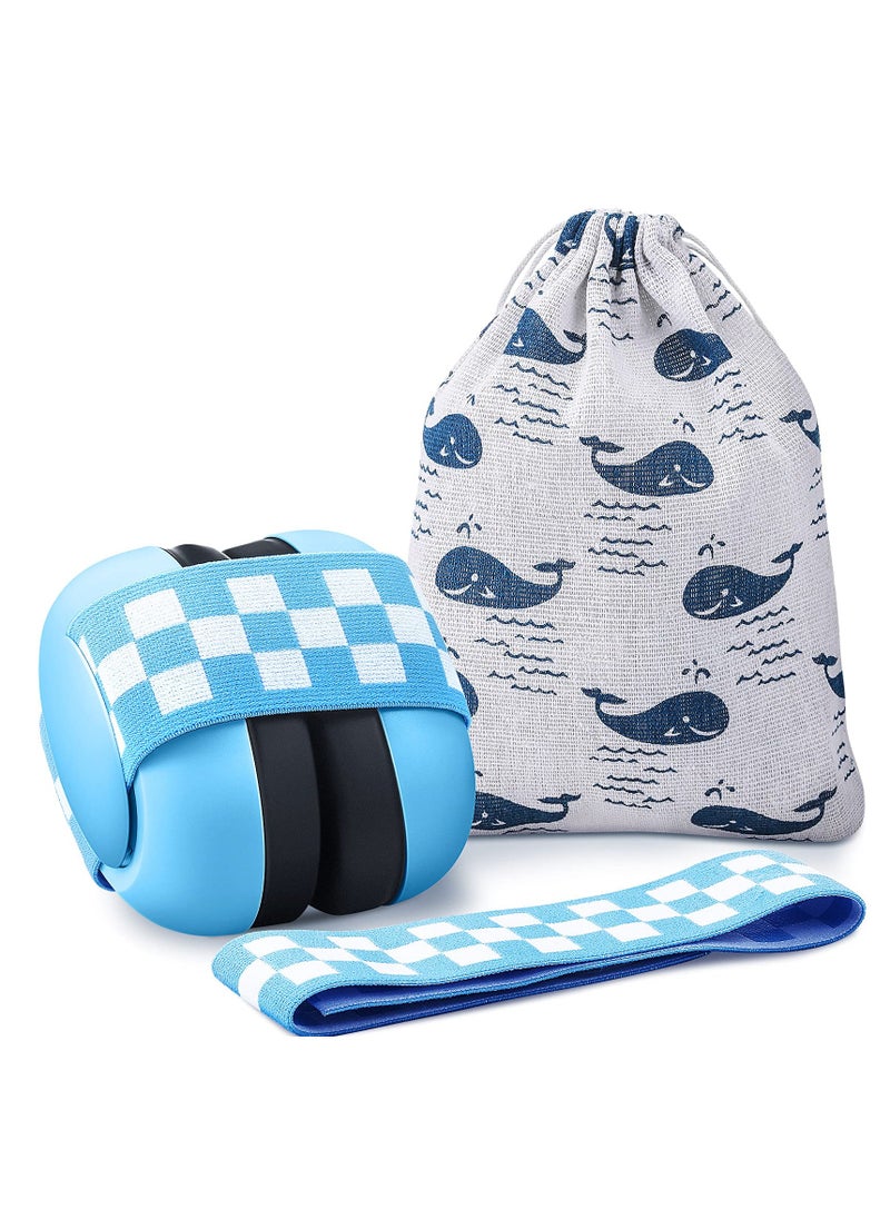 Baby Earmuffs, 2-24 Months Adjustable Baby Ear Protection Earphones Noise Reduction Earmuffs with Cloth Bag Soundproofing for Newborns (blue)
