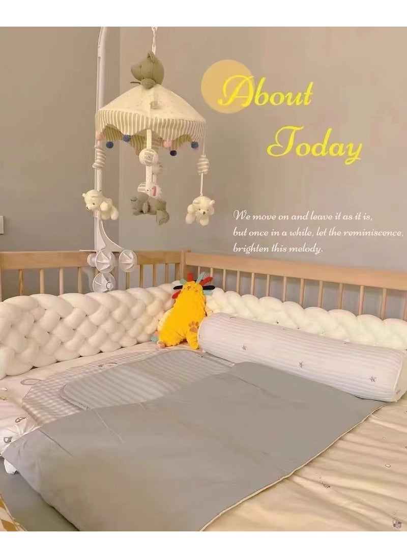 White six-strand twist braid bed surround braided long knotted ball ball child bumper strip cushion pillow