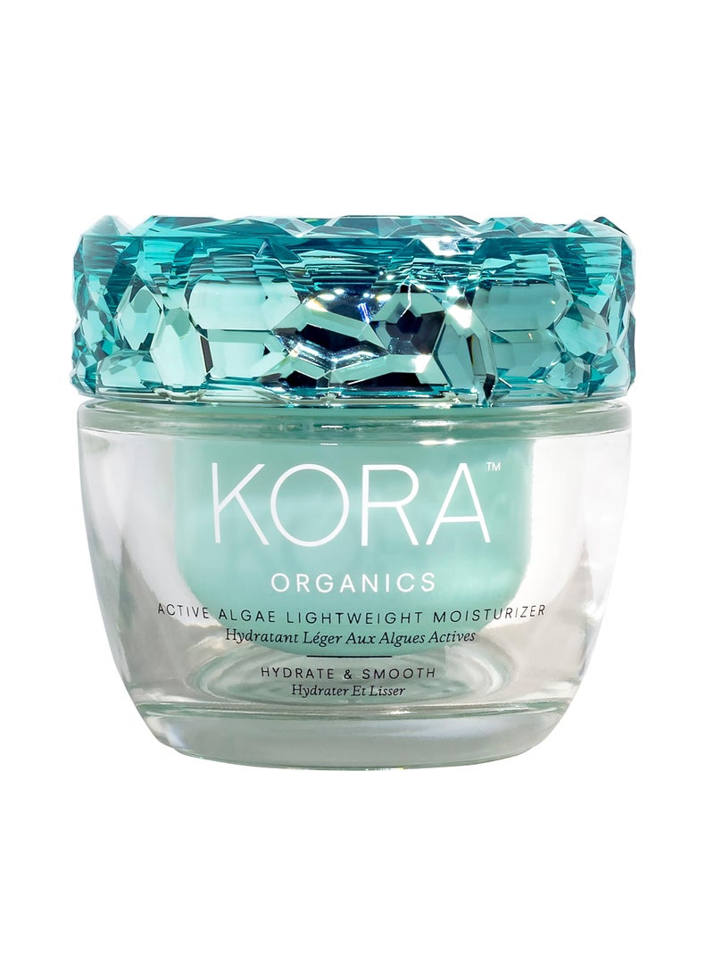 KORA Organics Active Algae Lightweight Moisturizer, Hydrating Face Cream, Soothing Facial Moisturizer for Men and Women, Certified Organic, Cruelty Free, Refillable, 1.69 fl oz