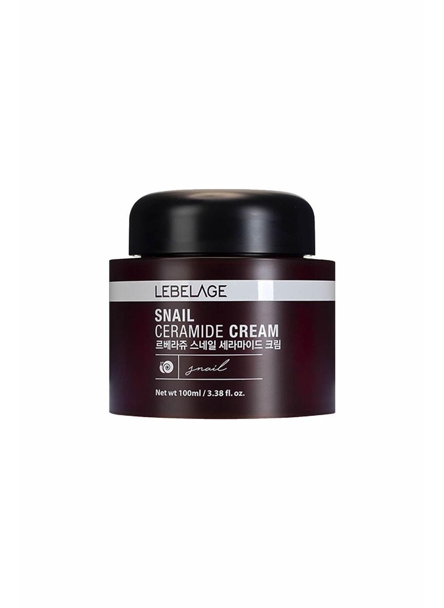 LEBELAGE Snail Ceramide Repair Intensive Care Cream 3.38 fl oz / 100ml Korean Skincare, Improves Skin Tone and Fine Wrinkles, Smooth Skin Texture