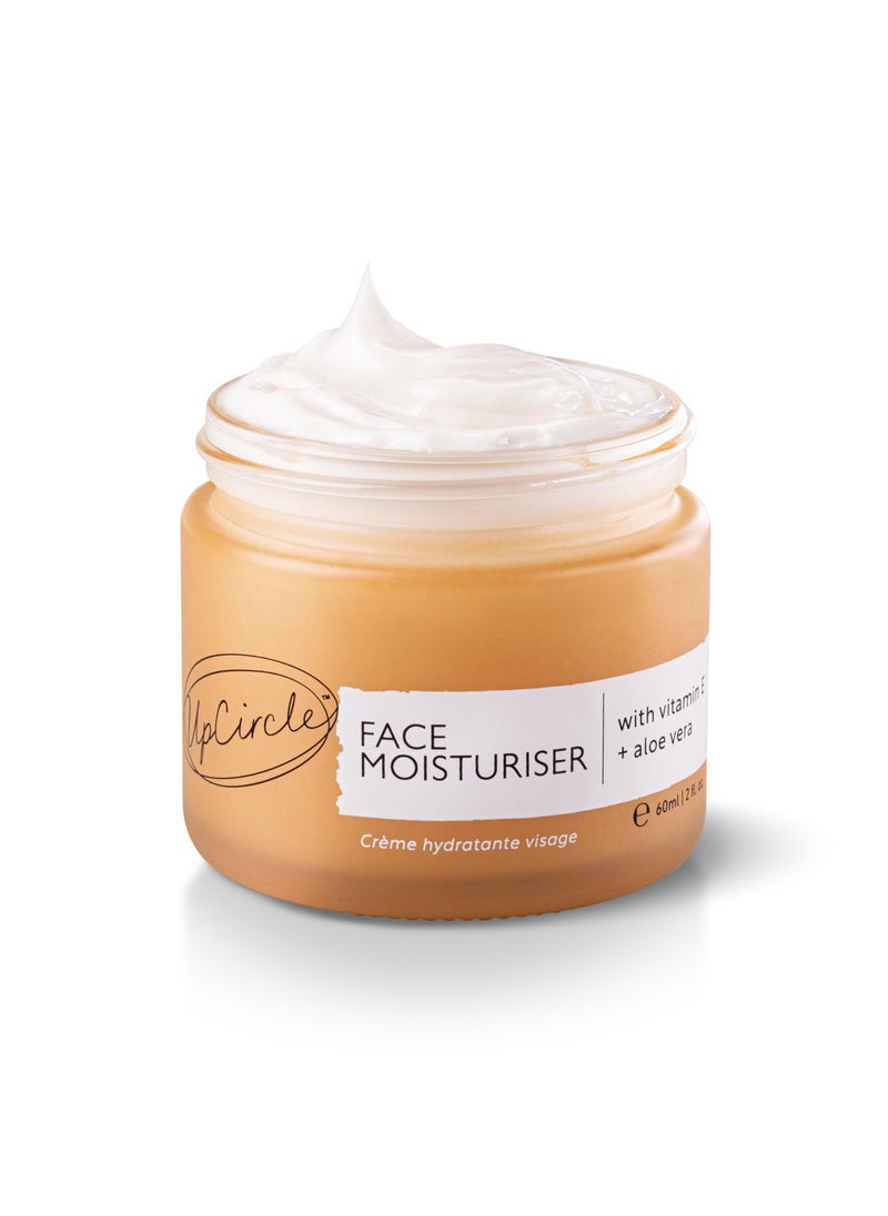 UPCIRCLE Face Moisturiser with Argan Powder 1.7oz - Nourishing Day Cream - Vitamin E, Aloe Vera, Glycerin, Shea + Coconut Butter - Natural, Vegan + Cruelty-Free