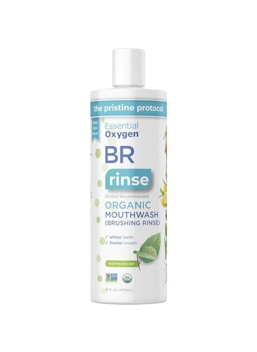 ESSENTIALOXYGEN Organic Peppermint Brushing Rinse, 16 FZ